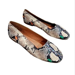 Madewell The Cory Flat in Snake Embossed Leather